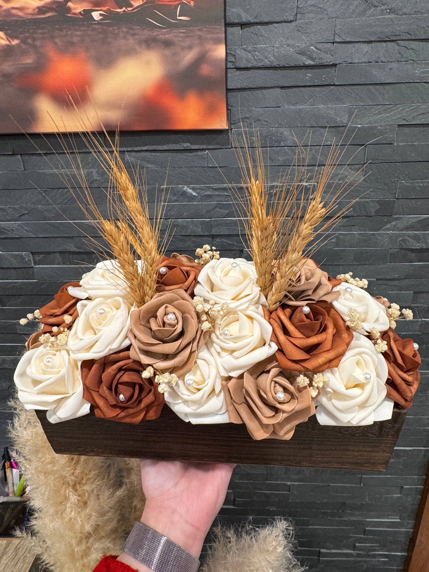 Composition florale artificielle Harmonie – Décoration intérieure artisanale | L’univers d’Elsa