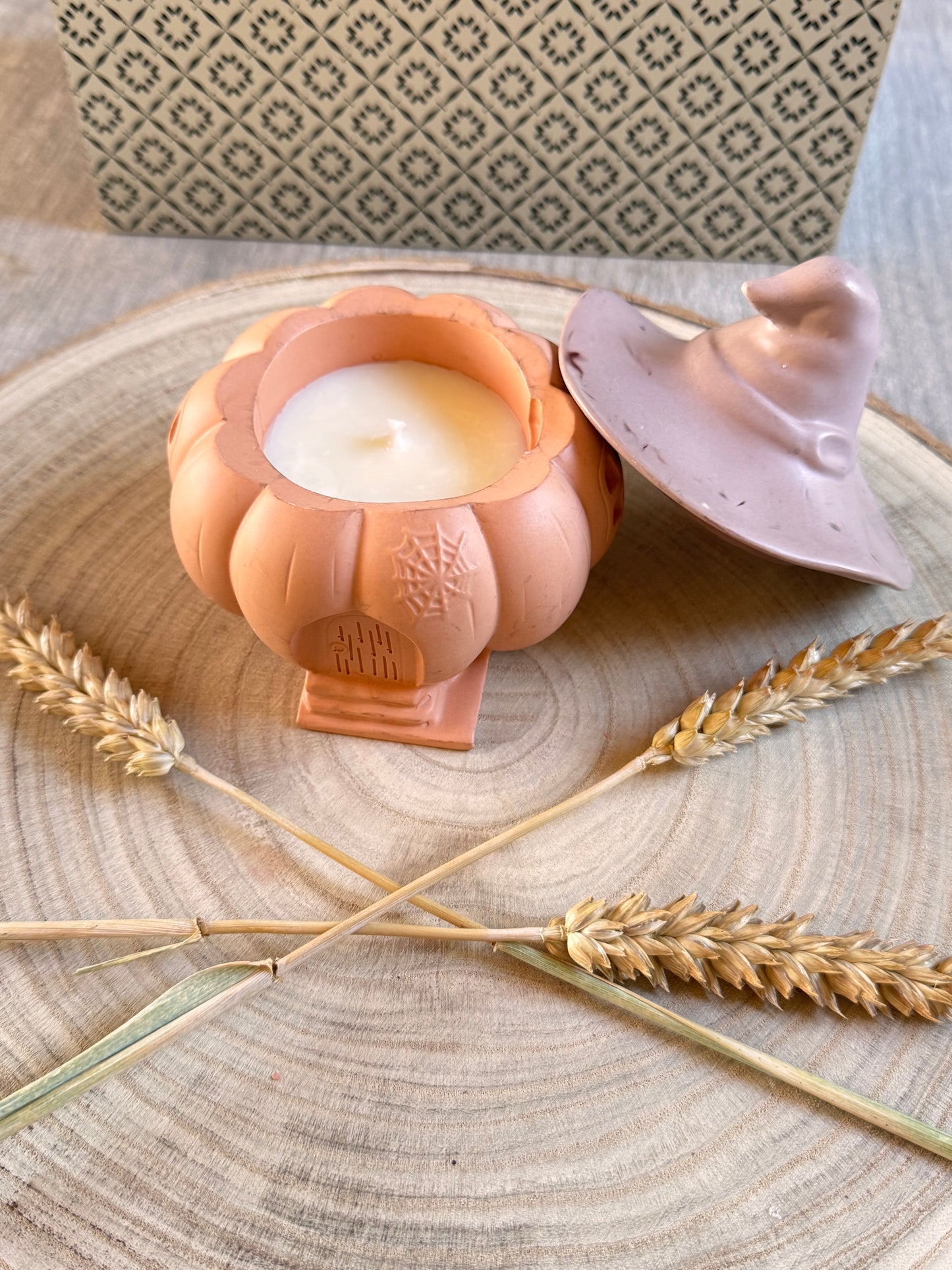 🎃 Maison d’Automne — Bougie artisanale en jésmonite