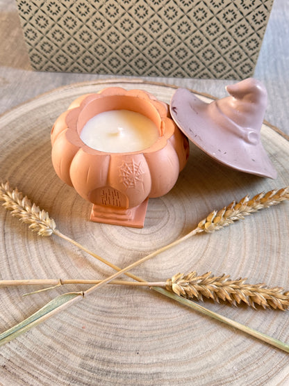 🎃 Maison d’Automne — Bougie artisanale en jésmonite
