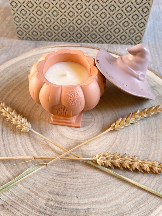 🎃 Maison d’Automne — Bougie artisanale en jésmonite