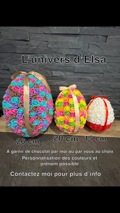 Œuf de pâque fleuri garni