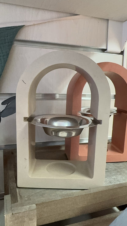 🕯️ Brûleur arche en jesmonite – Élégance naturelle et douceur artisanale