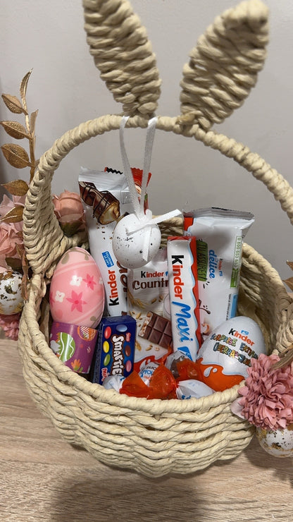 Panier de Pâques fleuri – Décoration artisanale