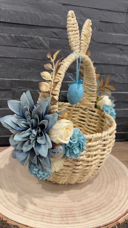 Panier de Pâques fleuri – Décoration artisanale