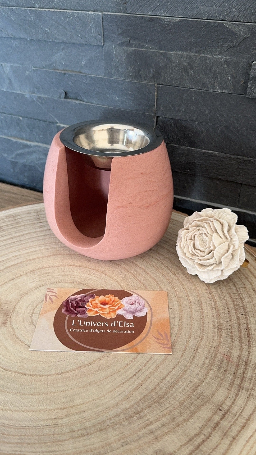Brûleur de parfum|fondant en jesmonite artisanal – Décoration & bien-être | L’univers d’Elsa