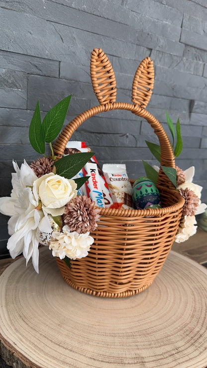 Panier de Pâques fleuri – Décoration artisanale