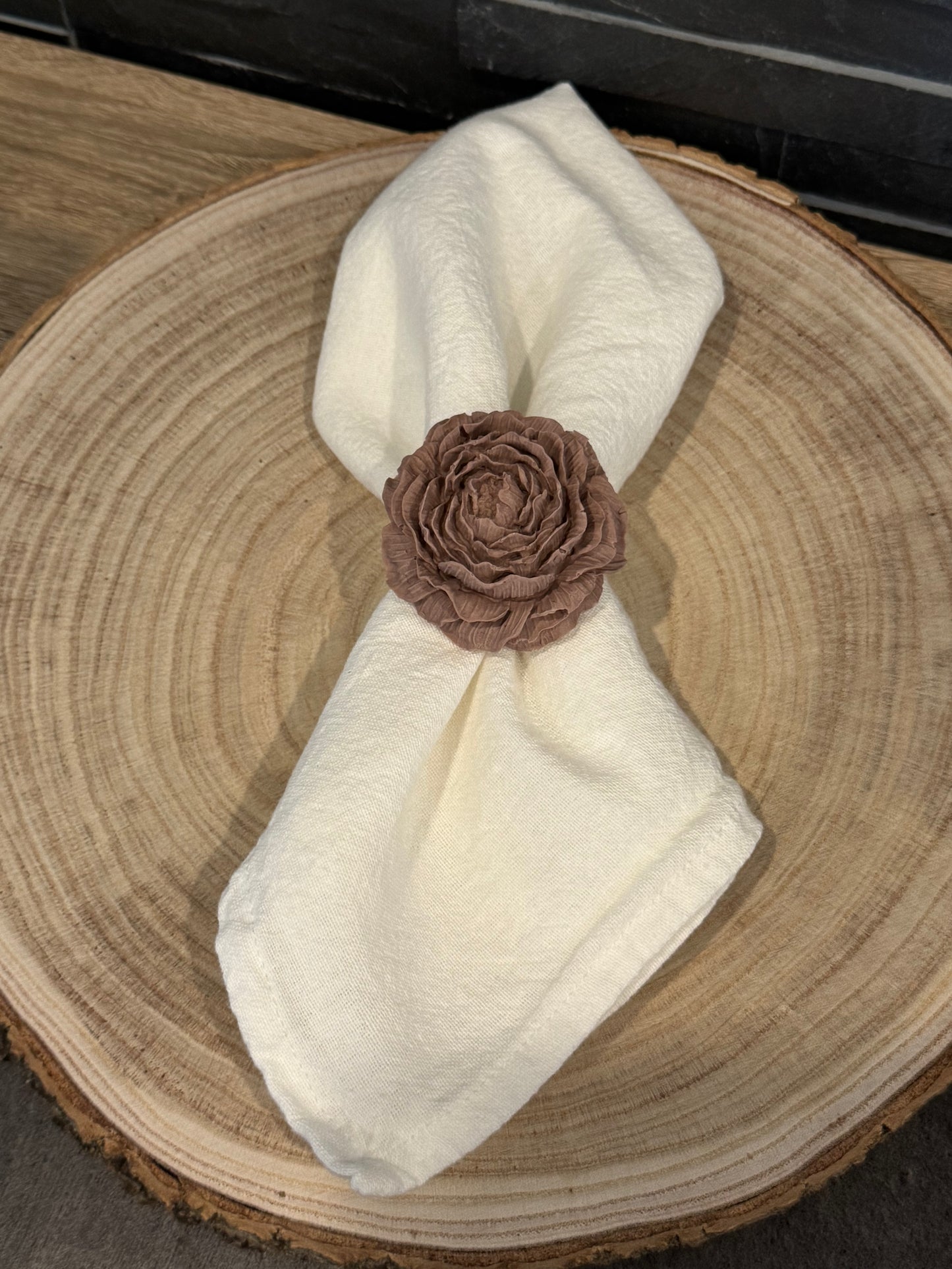 Rond de serviette Pivoine