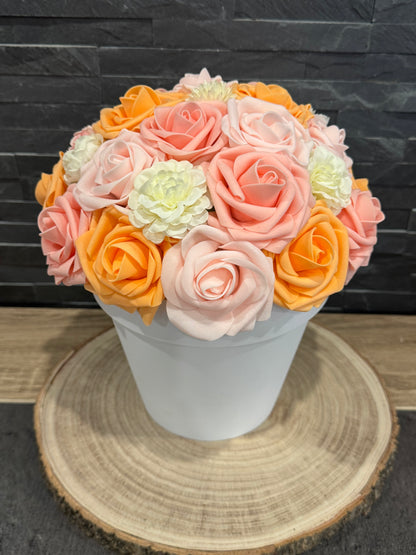 Pot funéraire – composition florale artificielle & en mousse