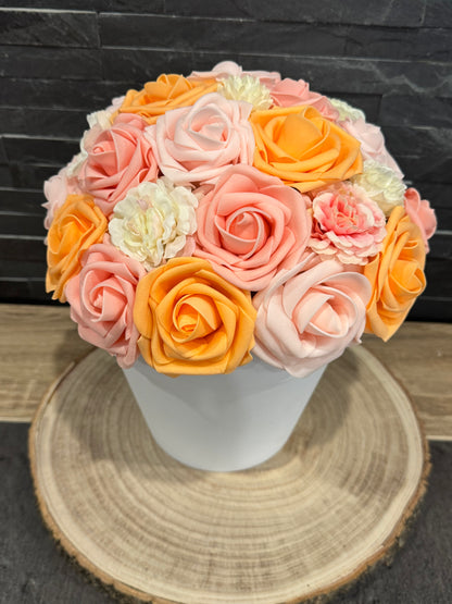 Pot funéraire – composition florale artificielle & en mousse