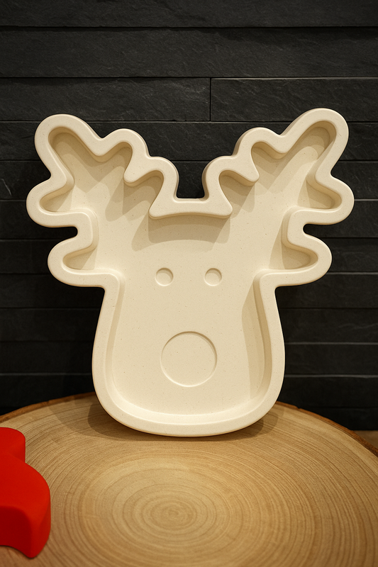 Plateau renne en jesmonite – Création artisanale et décorative | L’univers d’Elsa