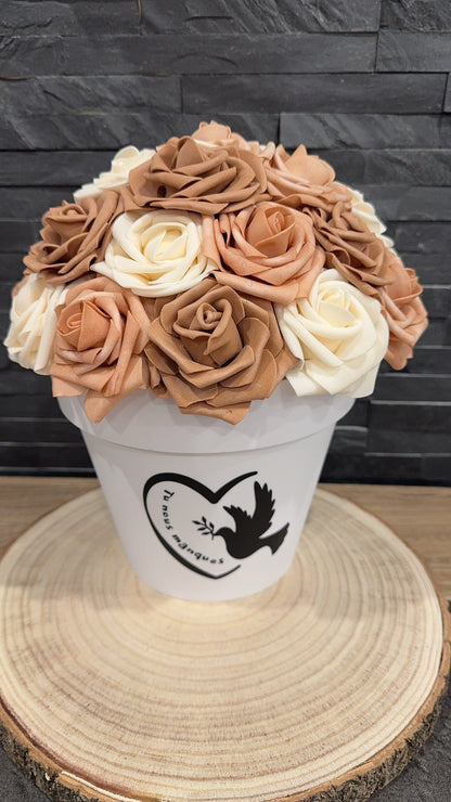 🌸 Pot funéraire taille M – personnalisable 🌸