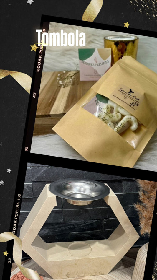 🌟 Tombola — Brûle-parfum hexagonal beige